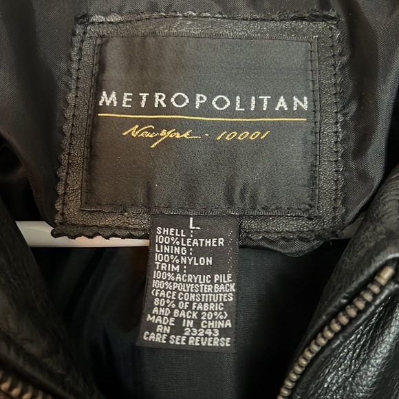 Vintage Metropolitan New York 10001 Leather Jacket with Removable Collar - Picture 4 of 4